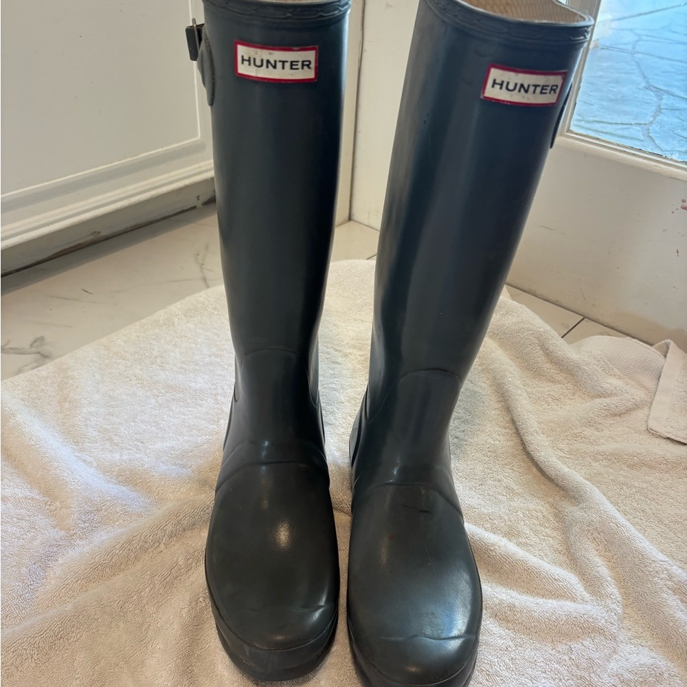 Hunter Gray Tall Rain Boots